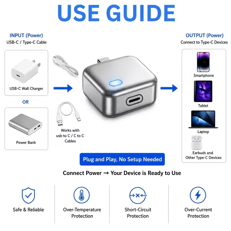 Smart 140W USB‑C Auto‑Disconnect Charger Adapter｜Auto Cut‑Off After Full Charge, Physical Power‑Off Overcharge Protection for Night Safe Charging