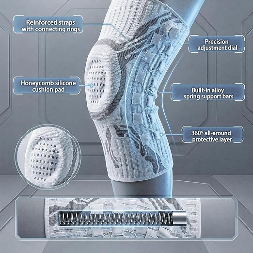 Dial-Adjustable Compression Knee Brace with Spring Support