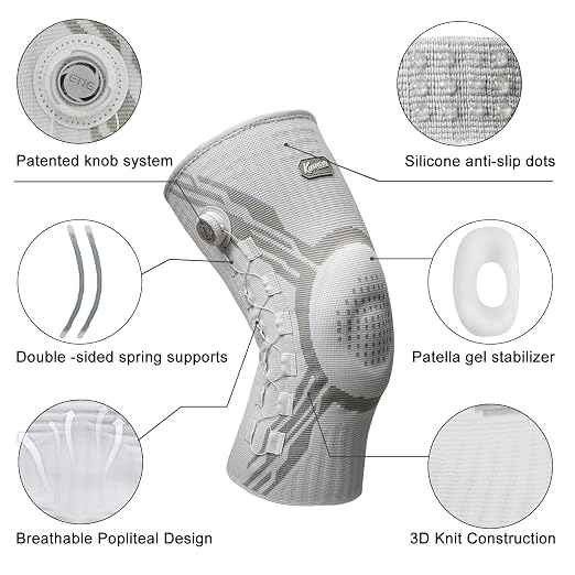 Dial-Adjustable Compression Knee Brace with Spring Support