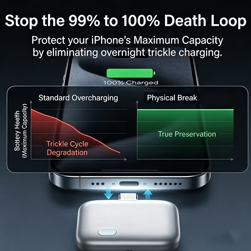 Smart 140W USB‑C Auto‑Disconnect Charger Adapter｜Auto Cut‑Off After Full Charge, Physical Power‑Off Overcharge Protection for Night Safe Charging