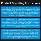 Smart 140W USB‑C Auto‑Disconnect Charger Adapter｜Auto Cut‑Off After Full Charge, Physical Power‑Off Overcharge Protection for Night Safe Charging