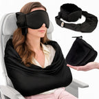3-in-1 Travel Sleep Set | 3D Eye Mask, Anti Head-Bob Headrest & Wrist Rest