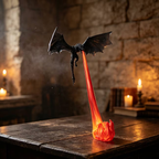 🔥Fire‑Breathing Medieval Black Flame Dragon Statue  Halloween Fantasy Dragon Ornament for Desk, Bookshelf & Reading Nook