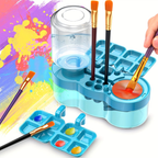 Ultimate Water Circulation Paint Brush Cleaner Kit – Built-in Drain, Palette & Holder for Water-Based Painting