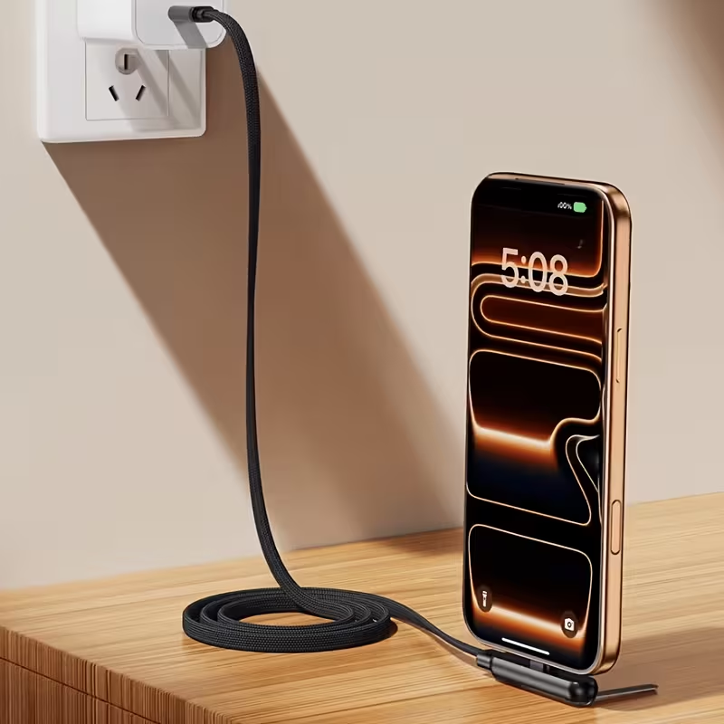 Limited Time: 30% OFF⚡ 240W PD Type-C Charging Cable With Foldable Phone Stand Adapter📱