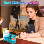 Ultimate Water Circulation Paint Brush Cleaner Kit – Built-in Drain, Palette & Holder for Water-Based Painting