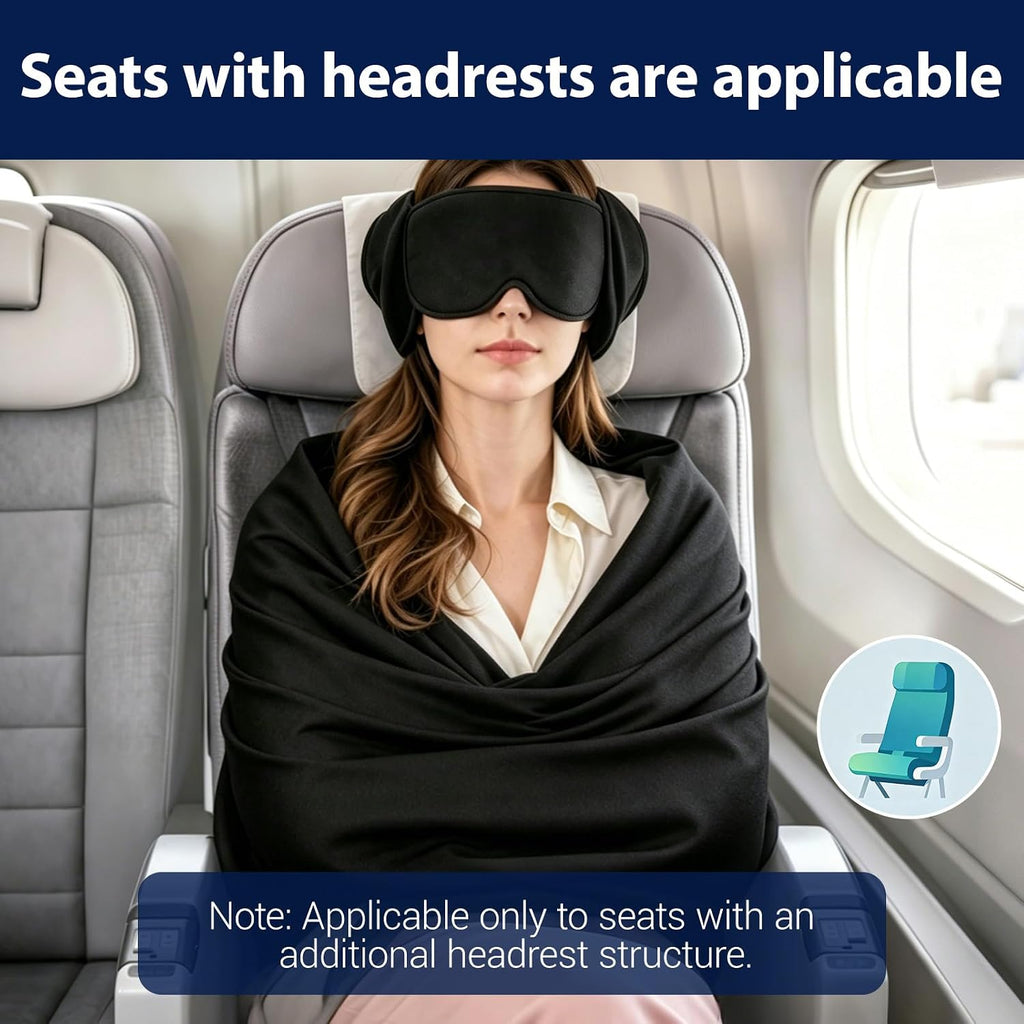 3-in-1 Travel Sleep Set | 3D Eye Mask, Anti Head-Bob Headrest & Wrist Rest