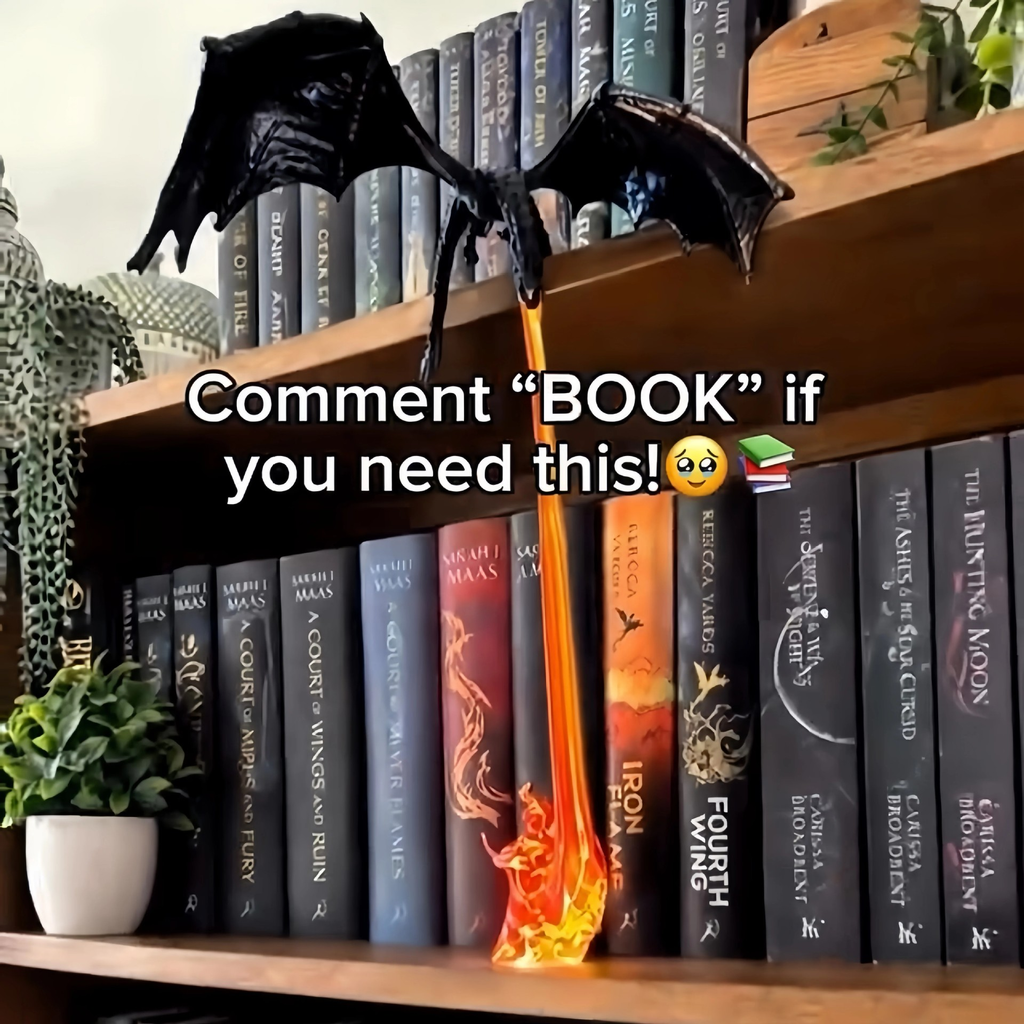 🔥Fire‑Breathing Medieval Black Flame Dragon Statue  Halloween Fantasy Dragon Ornament for Desk, Bookshelf & Reading Nook