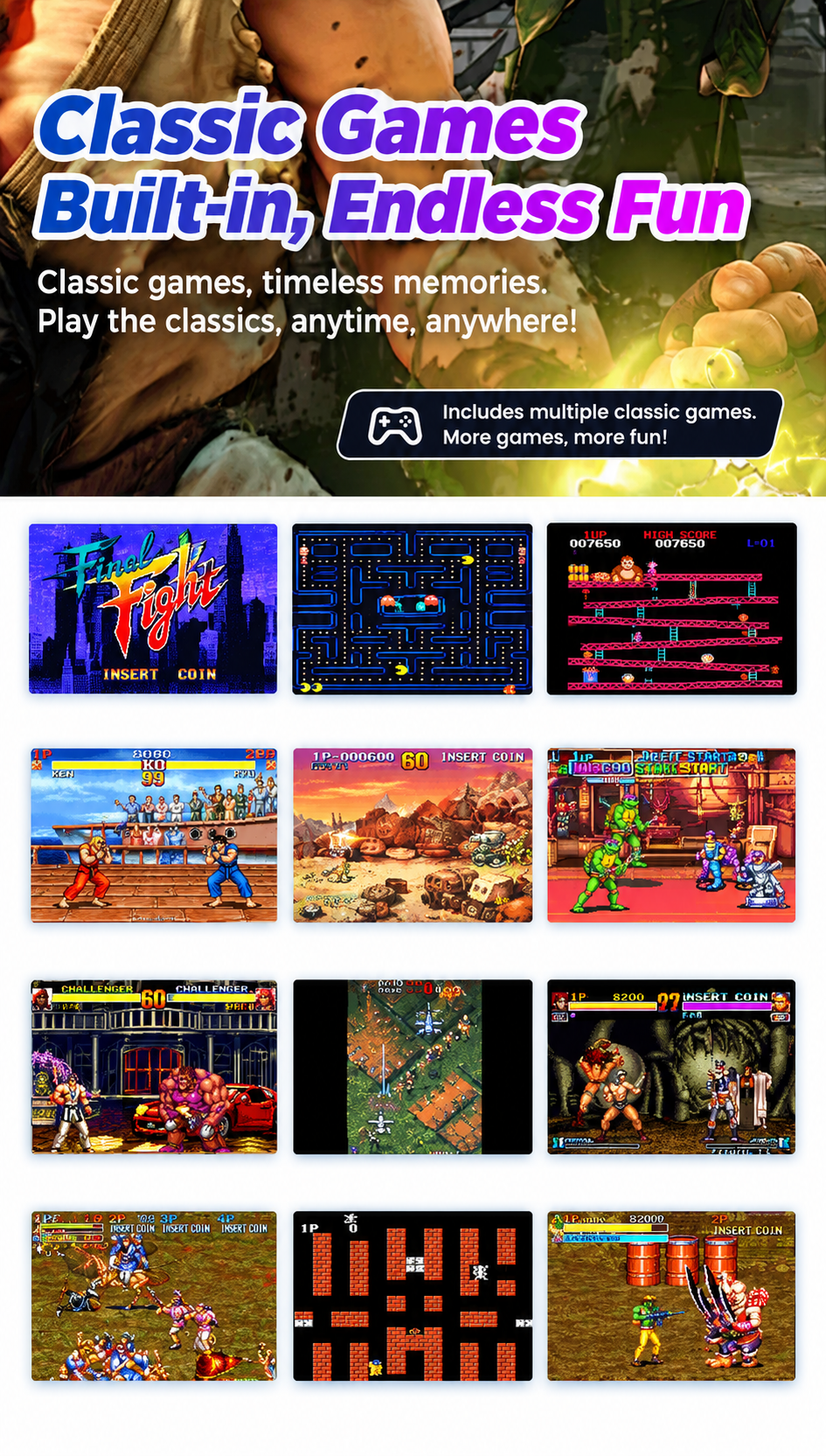 Classic arcade games collection
