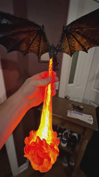 🔥Fire‑Breathing Medieval Black Flame Dragon Statue  Halloween Fantasy Dragon Ornament for Desk, Bookshelf & Reading Nook